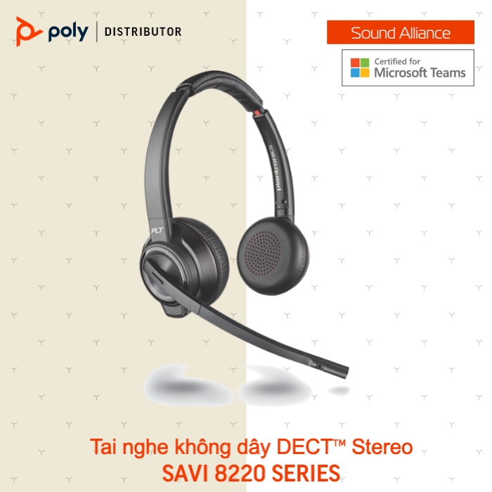  Tai nghe không dây DECT™ Stereo Plantronics Savi 8220 Series 