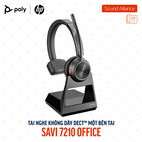 Tai nghe không dây DECT™ một bên tai Poly Savi 7210 Office (8D3G9AA) 