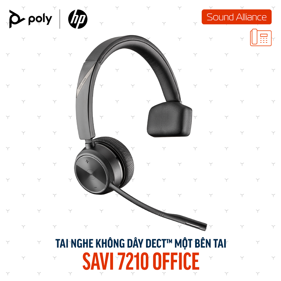  Tai nghe không dây DECT™ một bên tai Poly Savi 7210 Office (8D3G9AA) 