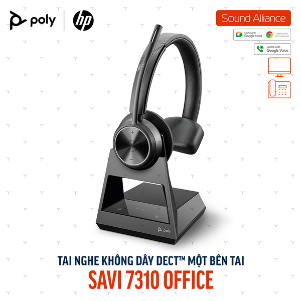  Tai nghe không dây DECT™ một bên tai Poly Savi 7310 Office (8D3G3AA) 