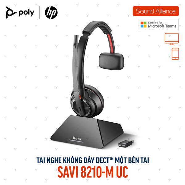  Tai nghe không dây DECT™ một bên tai Poly Savi 8210-M UC (8D3F1AA) 