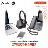  Tai nghe không dây DECT™ hai bên tai Poly Savi 8220-M Office (8D3H8AA) 