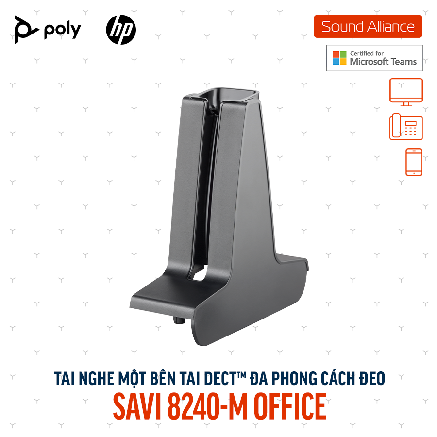  Tai nghe không dây DECT™ một bên tai Poly Savi 8240-M Office (8D3G6AA) 