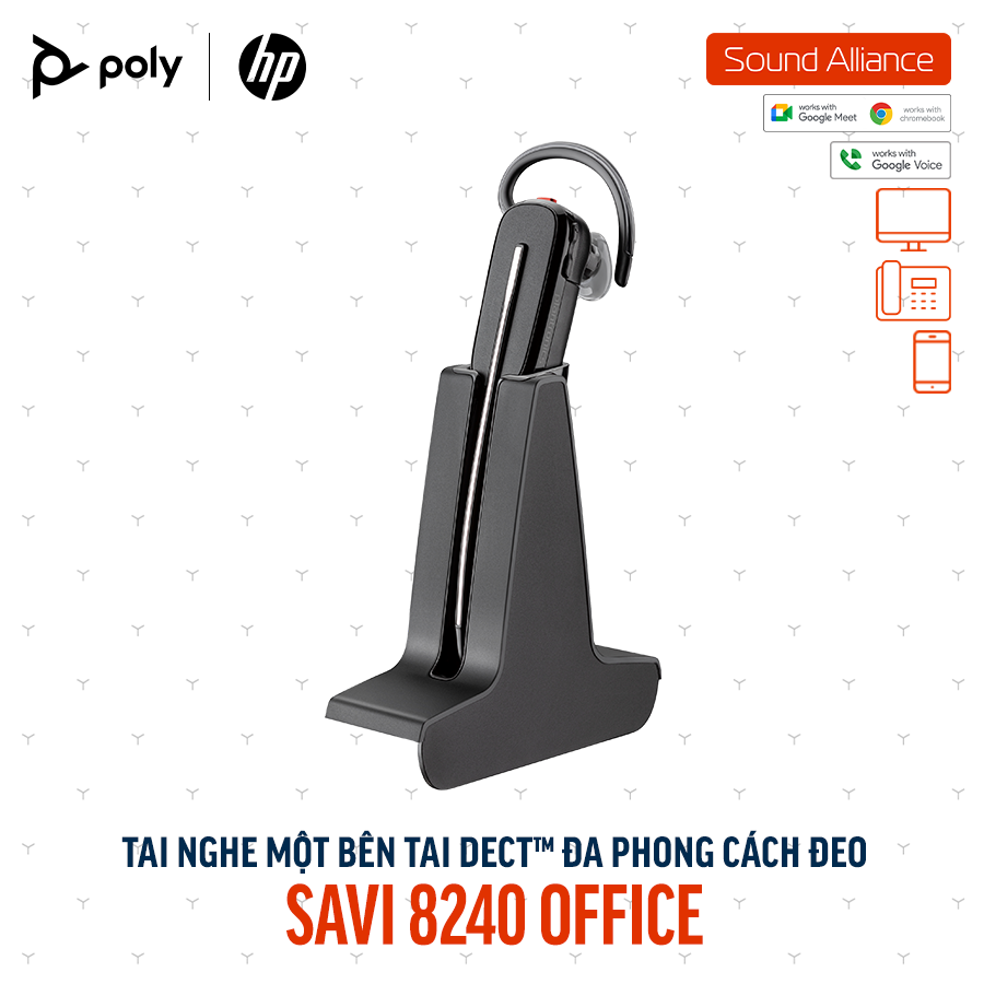  Tai nghe không dây DECT™ một bên tai Poly Savi 8240 Office (8D3H4AA) 