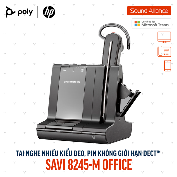  Tai nghe không dây DECT™ một bên tai Poly Savi 8245-M Office (8D3H7AA) 