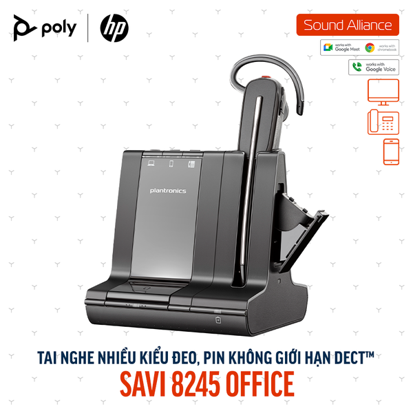  Tai nghe không dây DECT™ một bên tai Poly Savi 8245 Office (8D3H1AA) 