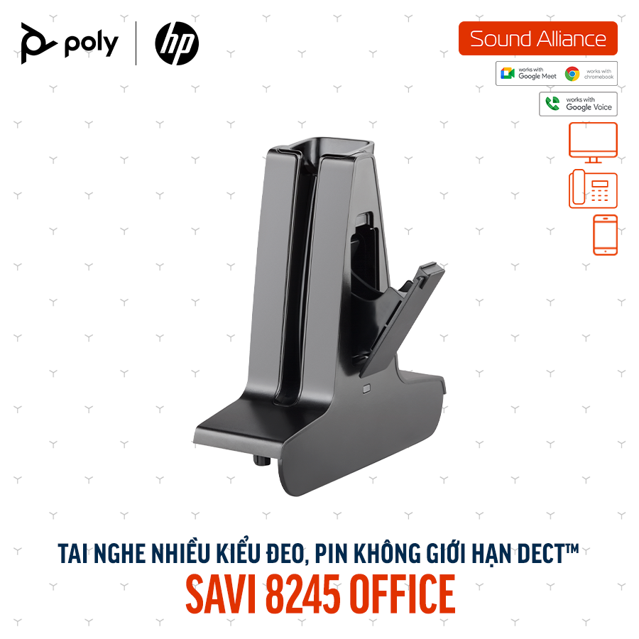  Tai nghe không dây DECT™ một bên tai Poly Savi 8245 Office (8D3H1AA) 