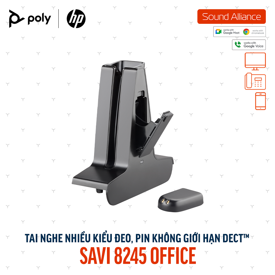  Tai nghe không dây DECT™ một bên tai Poly Savi 8245 Office (8D3H1AA) 
