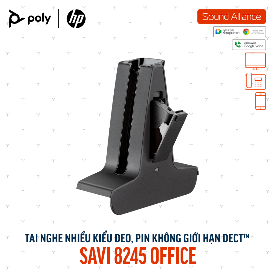  Tai nghe không dây DECT™ một bên tai Poly Savi 8245 Office (8D3H1AA) 