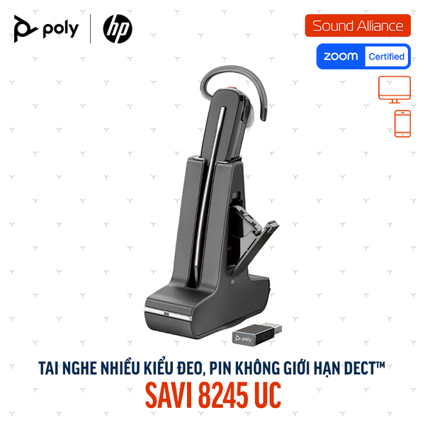  Tai nghe không dây DECT™ một bên tai Poly Savi 8245 UC (8D3H2AA) 