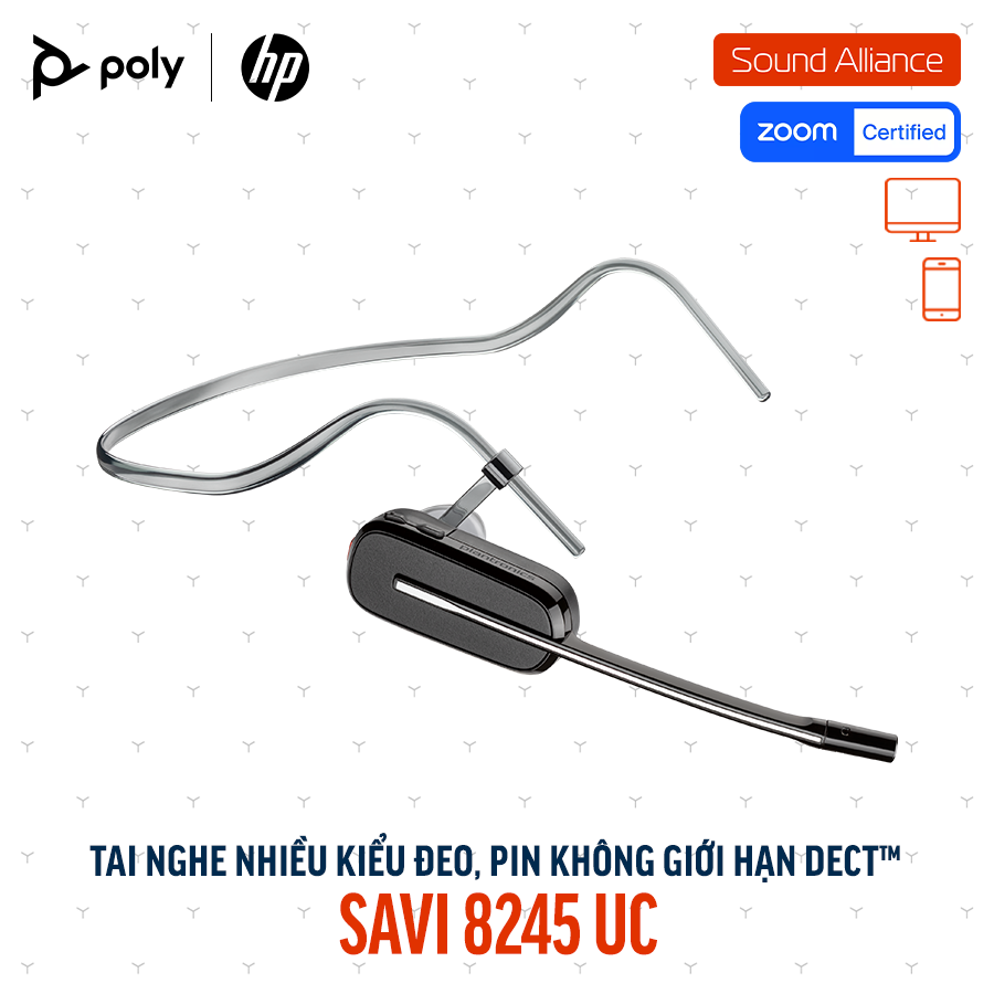  Tai nghe không dây DECT™ một bên tai Poly Savi 8245 UC (8D3H2AA) 