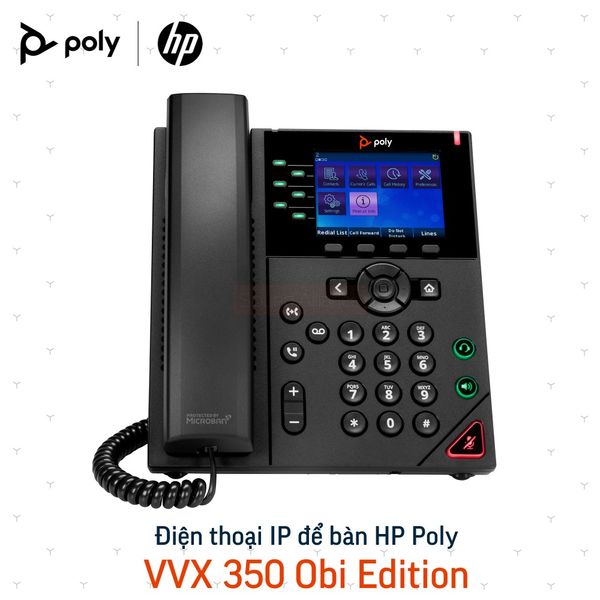  Điện thoại IP để bàn 6-line Poly Obi VVX 350 (89K70AA#ABA) 