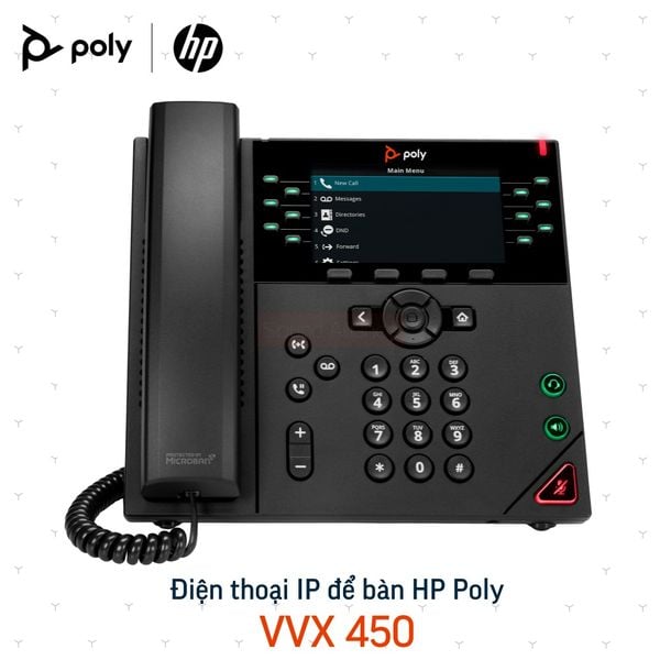  Điện thoại IP để bàn 12-line Poly VVX 450 (8B1L6AA#AB2) 