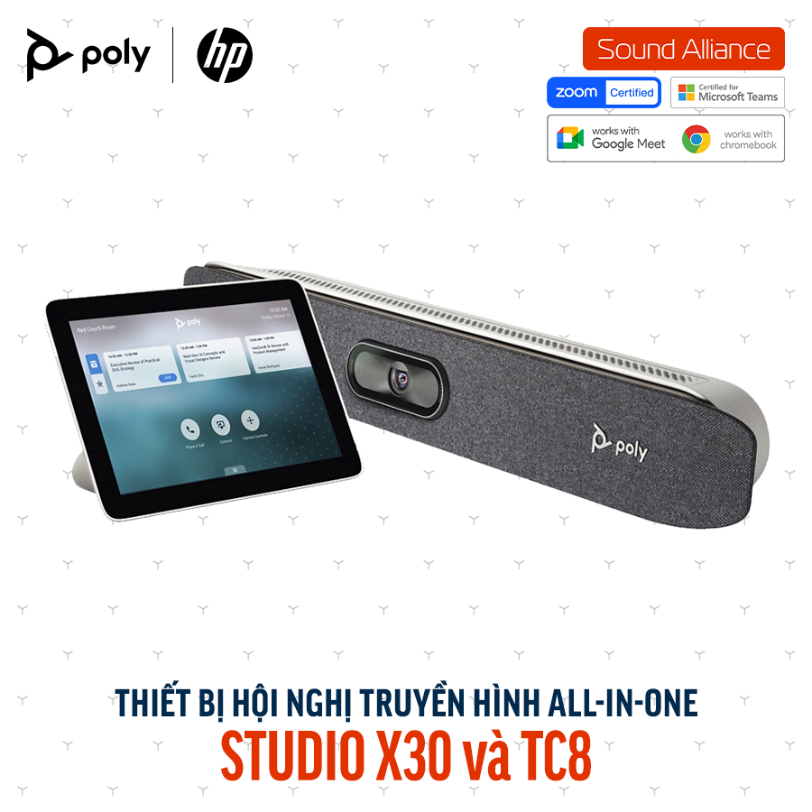  Thiết bị hội nghị truyền hình Poly Studio X30 và TC8 (83Z46AA) 