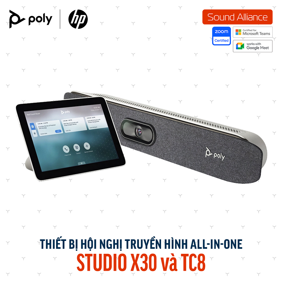  Thiết bị hội nghị truyền hình Poly Studio X30 và TC8 (852R2AA#AB2) 
