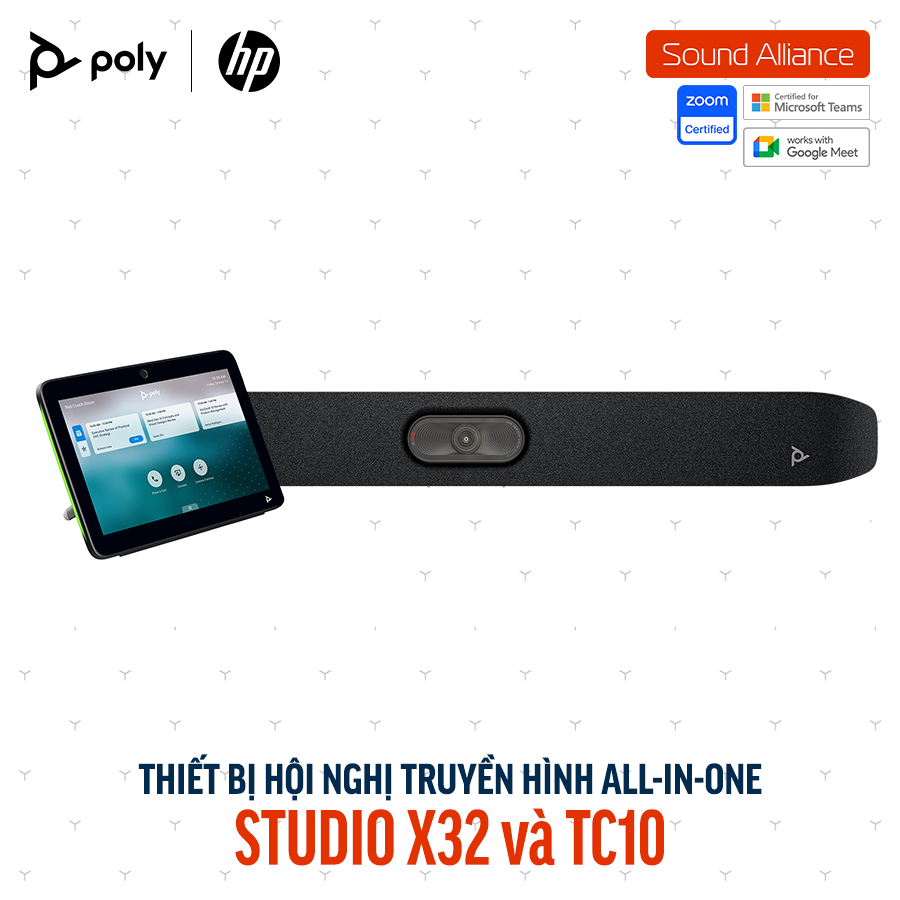  Thiết bị hội nghị truyền hình Poly Studio X32 và TC10 (A3SV8AA) 