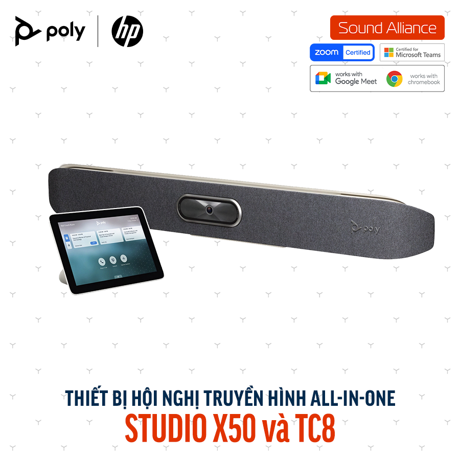  Thiết bị hội nghị truyền hình Poly Studio X50 và TC8 (9R368AA#AB2) 