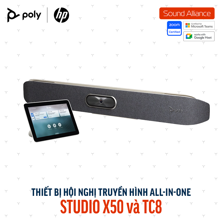  Thiết bị hội nghị truyền hình Poly Studio X50 và TC8 (83Z47AA#ABB) 