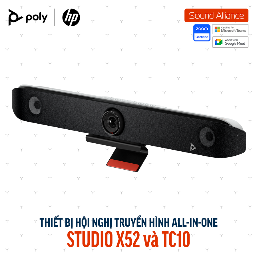  Thiết bị hội nghị truyền hình Poly Studio X52 và TC10 (8D8L1AA#ABB) 