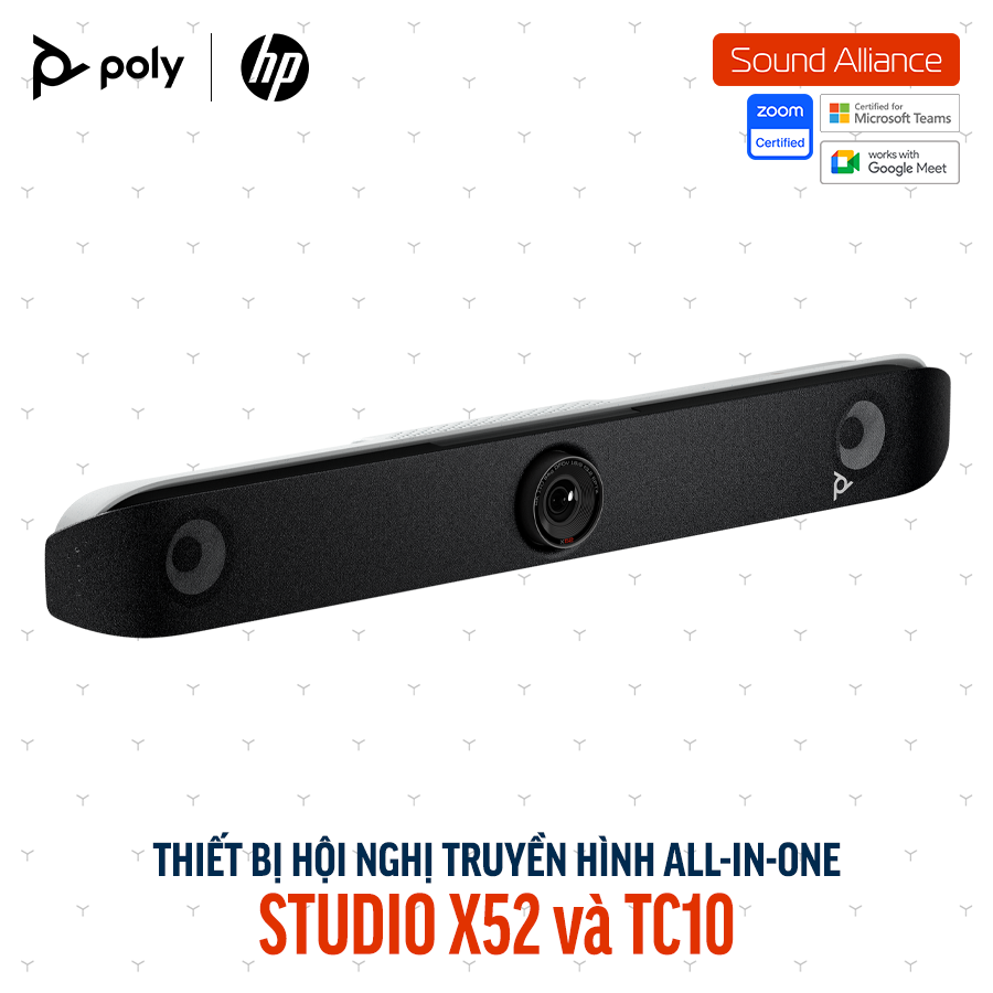  Thiết bị hội nghị truyền hình Poly Studio X52 và TC10 (8D8L1AA#UUF) 