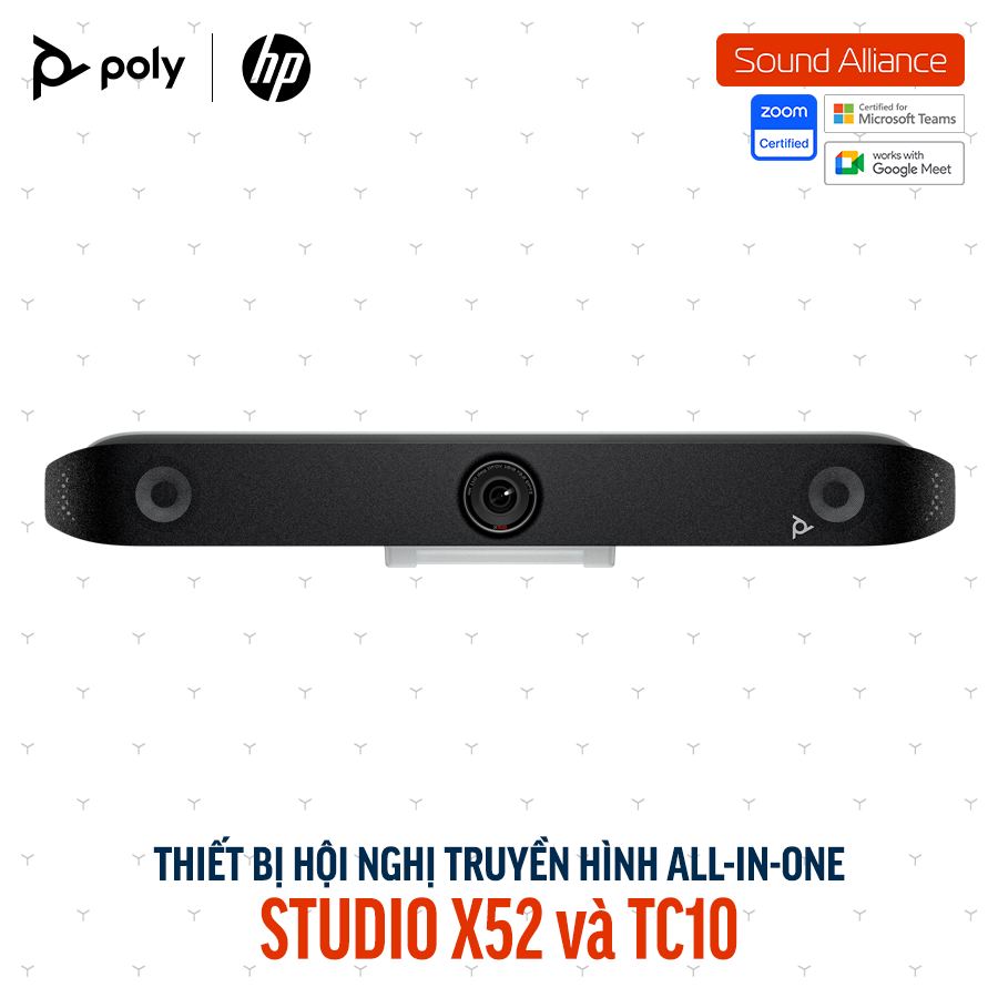  Thiết bị hội nghị truyền hình Poly Studio X52 và TC10 (8D8L8AA#AB2) 