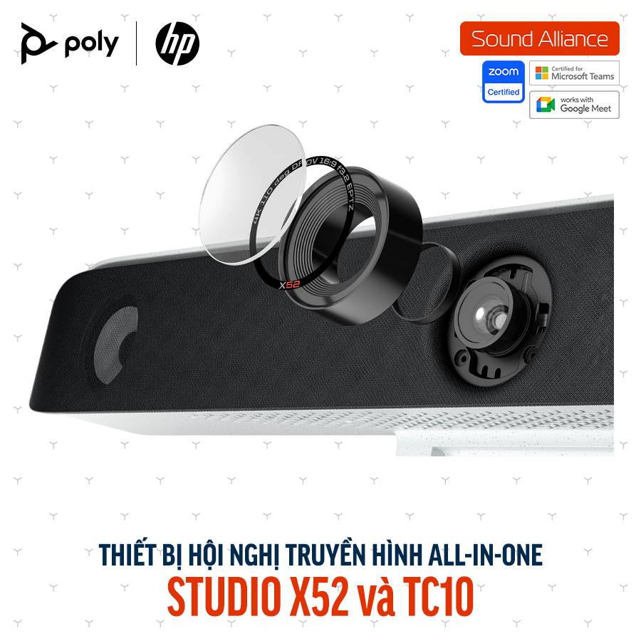  Thiết bị hội nghị truyền hình Poly Studio X52 và TC10 (8D8L1AA#UUF) 