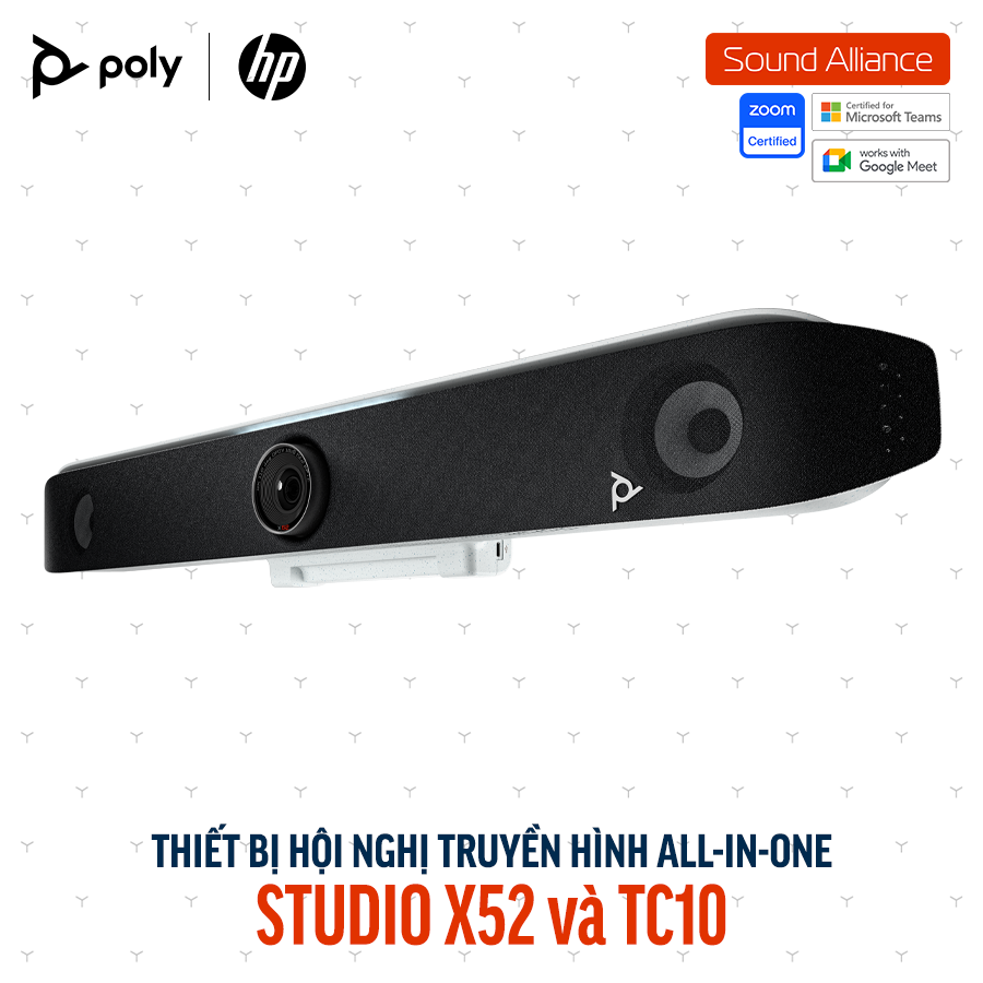  Thiết bị hội nghị truyền hình Poly Studio X52 và TC10 (8D8L1AA#UUF) 