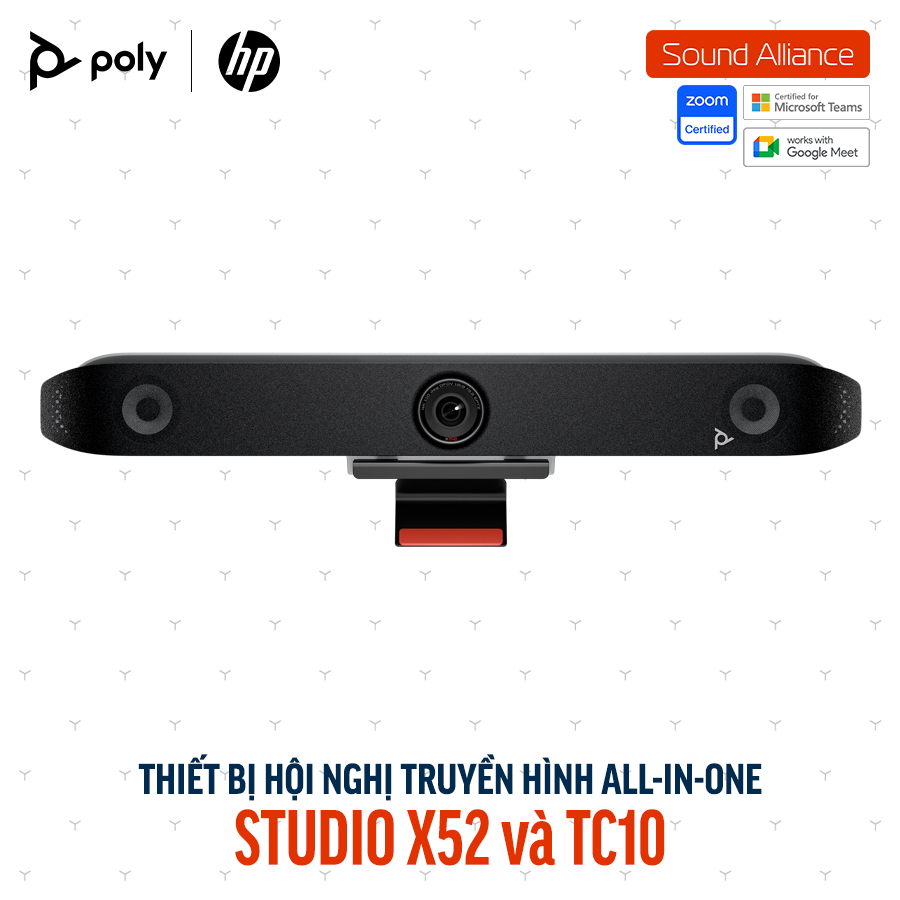  Thiết bị hội nghị truyền hình Poly Studio X52 và TC10 (8D8L8AA#AB2) 