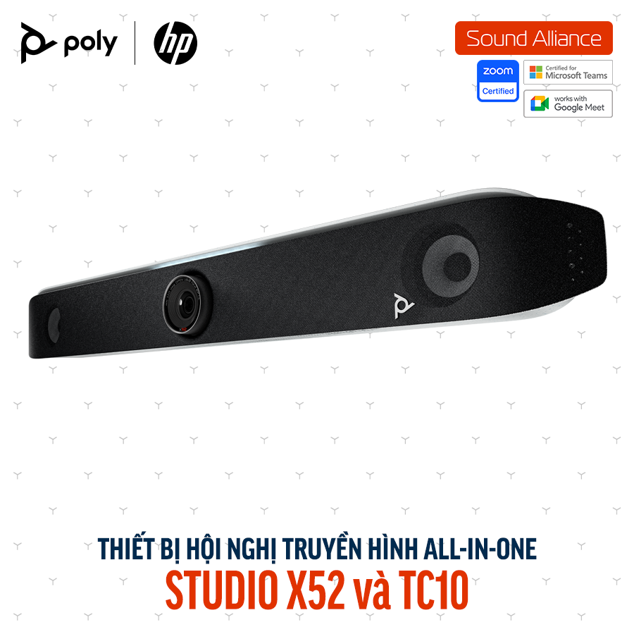  Thiết bị hội nghị truyền hình Poly Studio X52 và TC10 (8D8L1AA) 