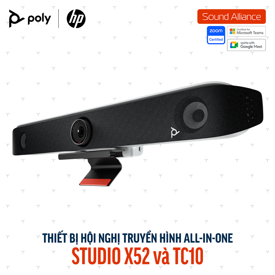  Thiết bị hội nghị truyền hình Poly Studio X52 và TC10 (8D8L1AA#ABB) 