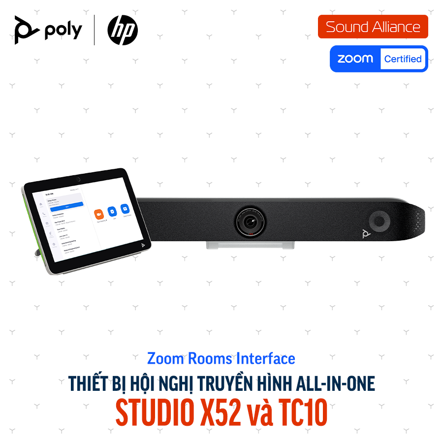  Thiết bị hội nghị truyền hình Poly Studio X52 và TC10 (8D8L8AA#AB2) 