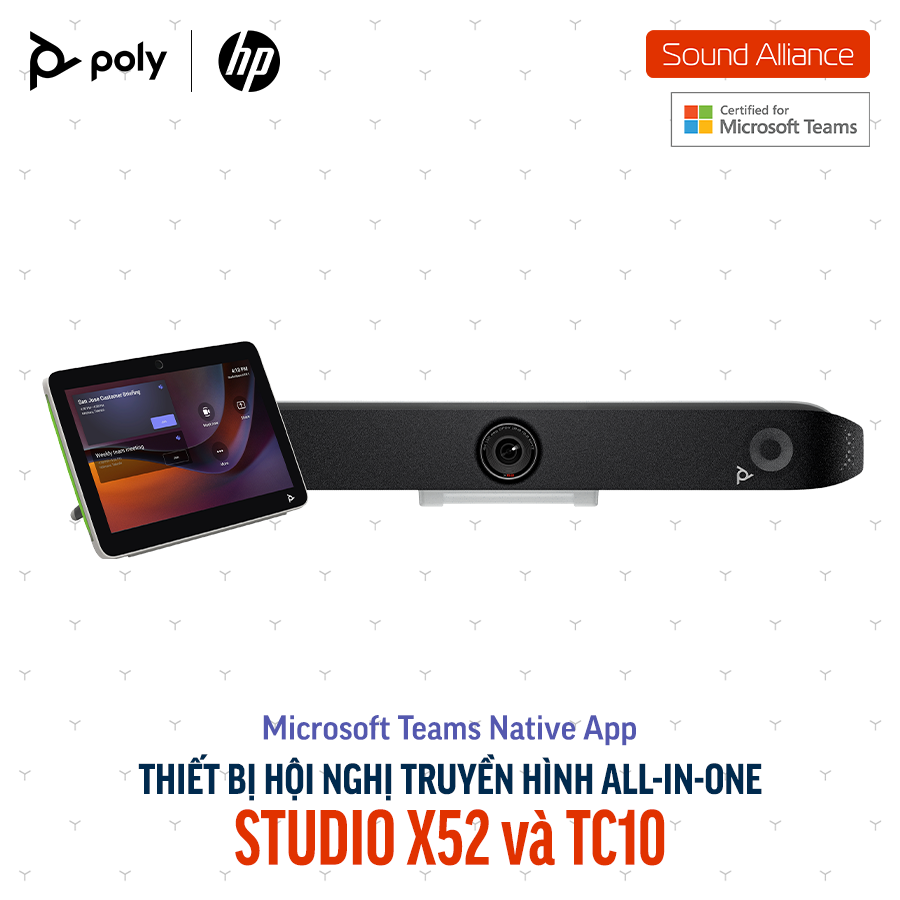  Thiết bị hội nghị truyền hình Poly Studio X52 và TC10 (8D8L1AA#UUF) 