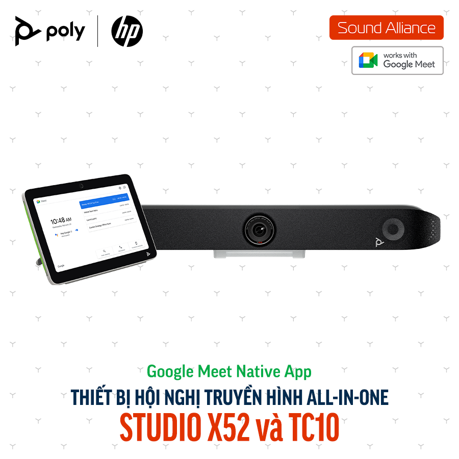  Thiết bị hội nghị truyền hình Poly Studio X52 và TC10 (8D8L1AA#UUF) 