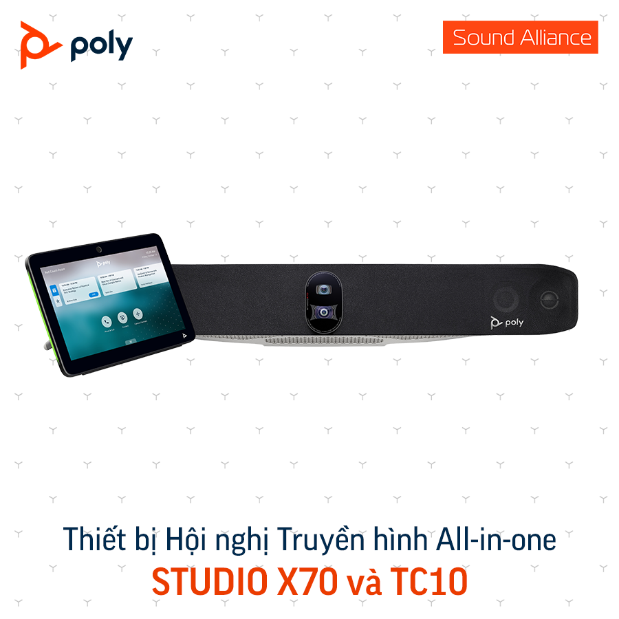  Thiết bị Hội nghị Truyền hình Poly Studio X70 và TC10 