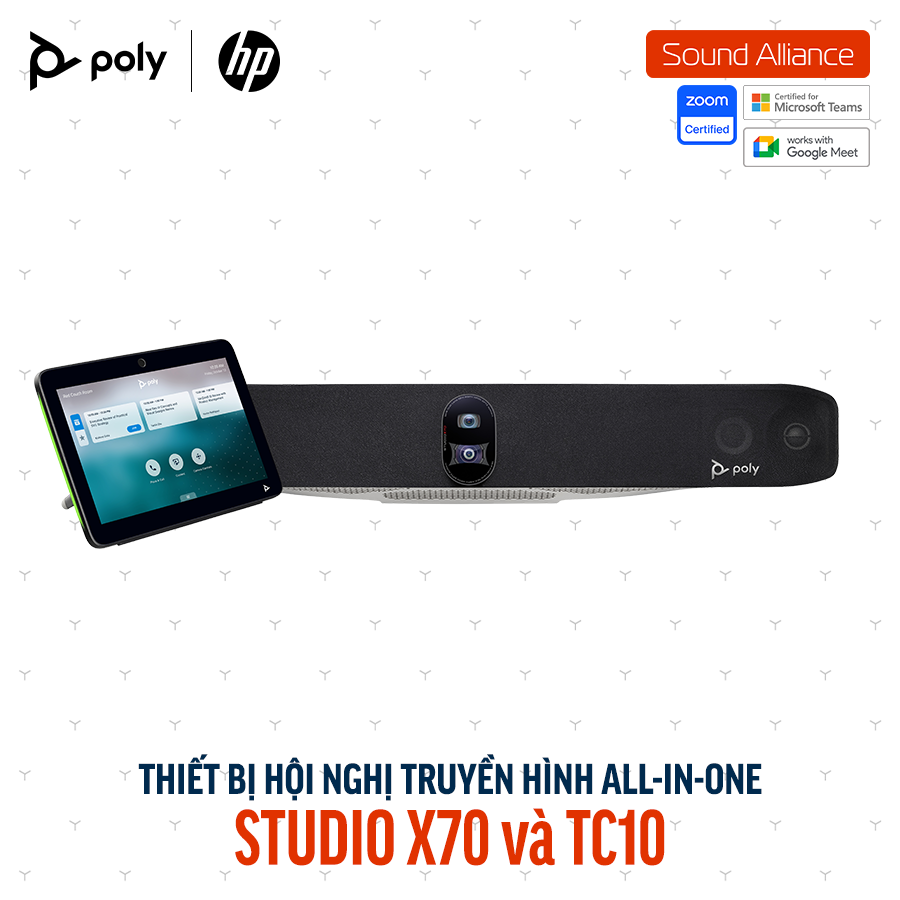  Thiết bị hội nghị truyền hình Poly Studio X70 và TC10 (8L531AA) 