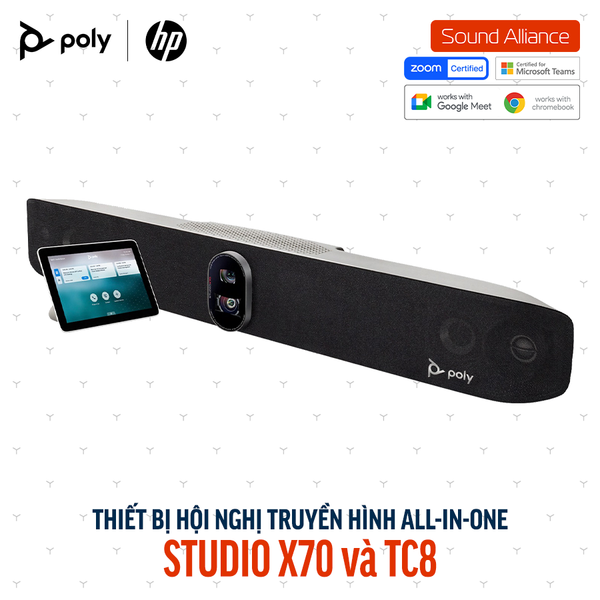  Thiết bị hội nghị truyền hình Poly Studio X70 và TC8 (83Z52AA#UUF) 