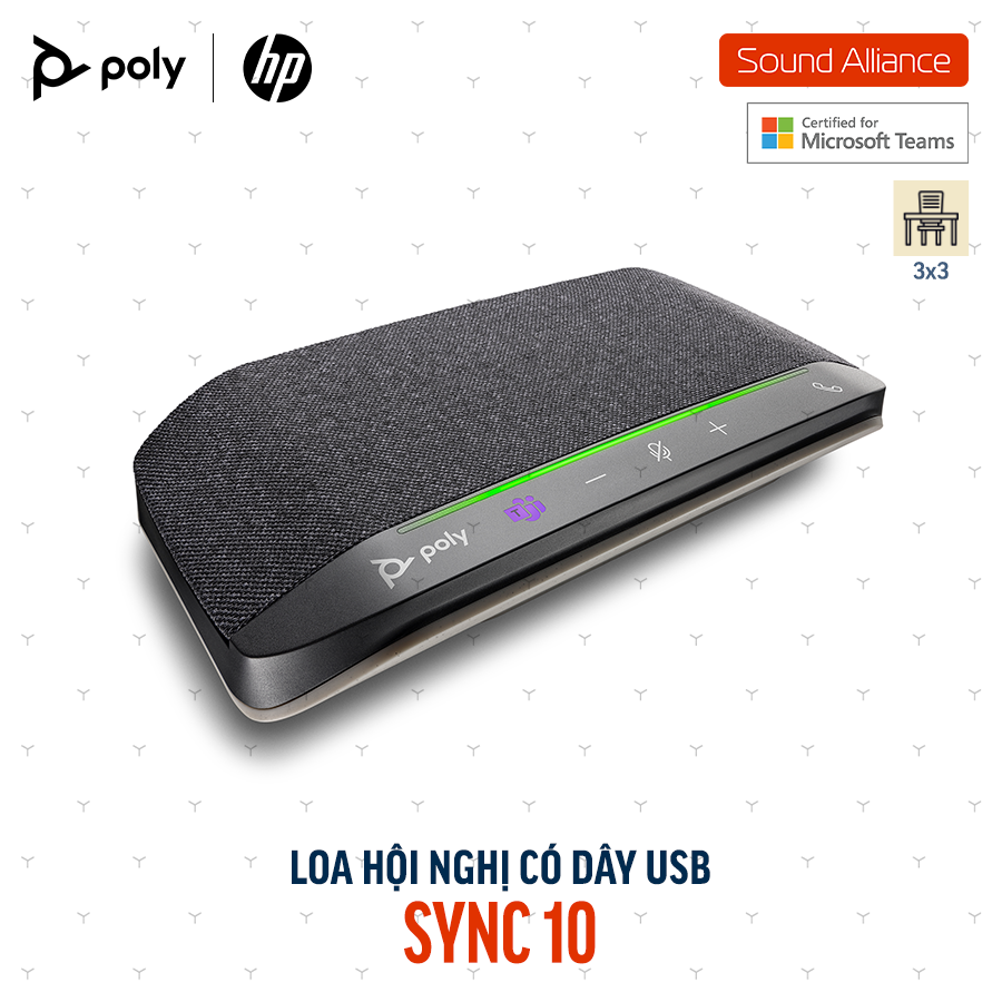  Loa Hội nghị có dây Poly Sync 10 Microsoft Teams (77P34AA) 