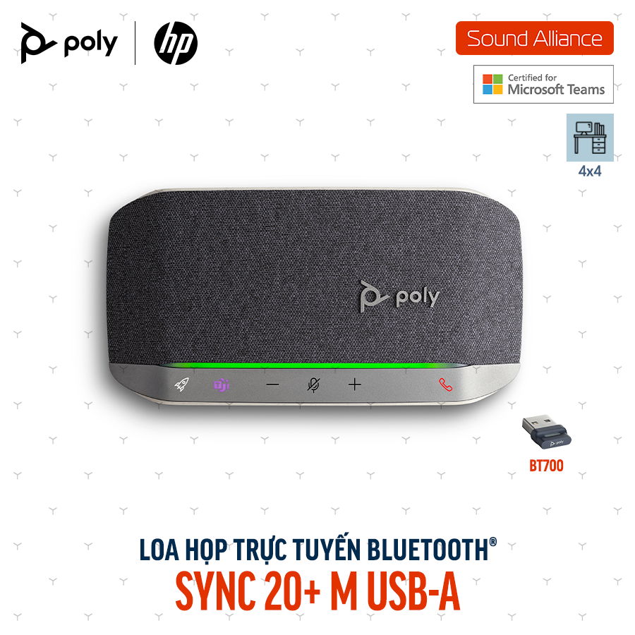  Loa Hội nghị Bluetooth Poly Sync 20+ Microsoft Teams (772C9AA) 