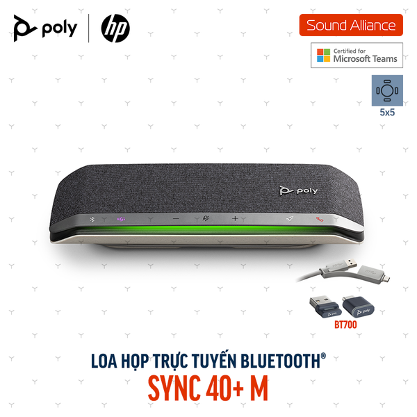  Loa Hội nghị Bluetooth Poly Sync 40+ Microsoft Teams (77P36AA) 