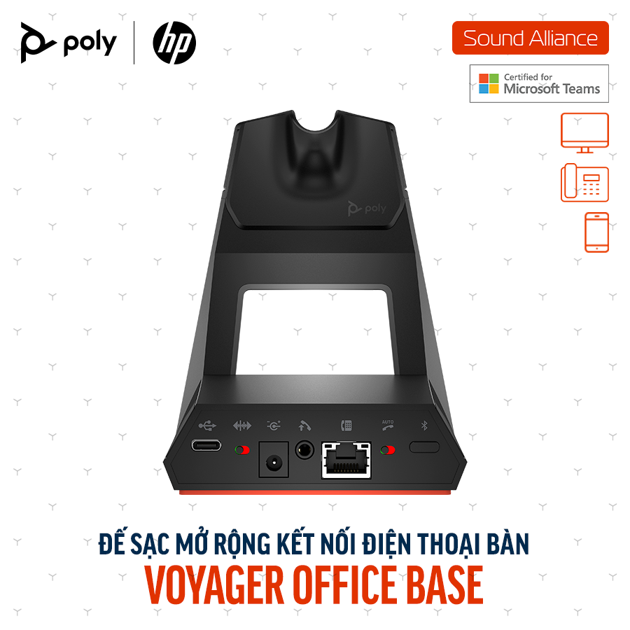  Thiết bị Adapter chứng nhận Microsoft Poly Voyager Office Base AW6U3AA 