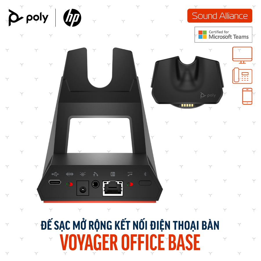  Thiết bị Adapter chứng nhận Microsoft Poly Voyager Office Base AW6U3AA 