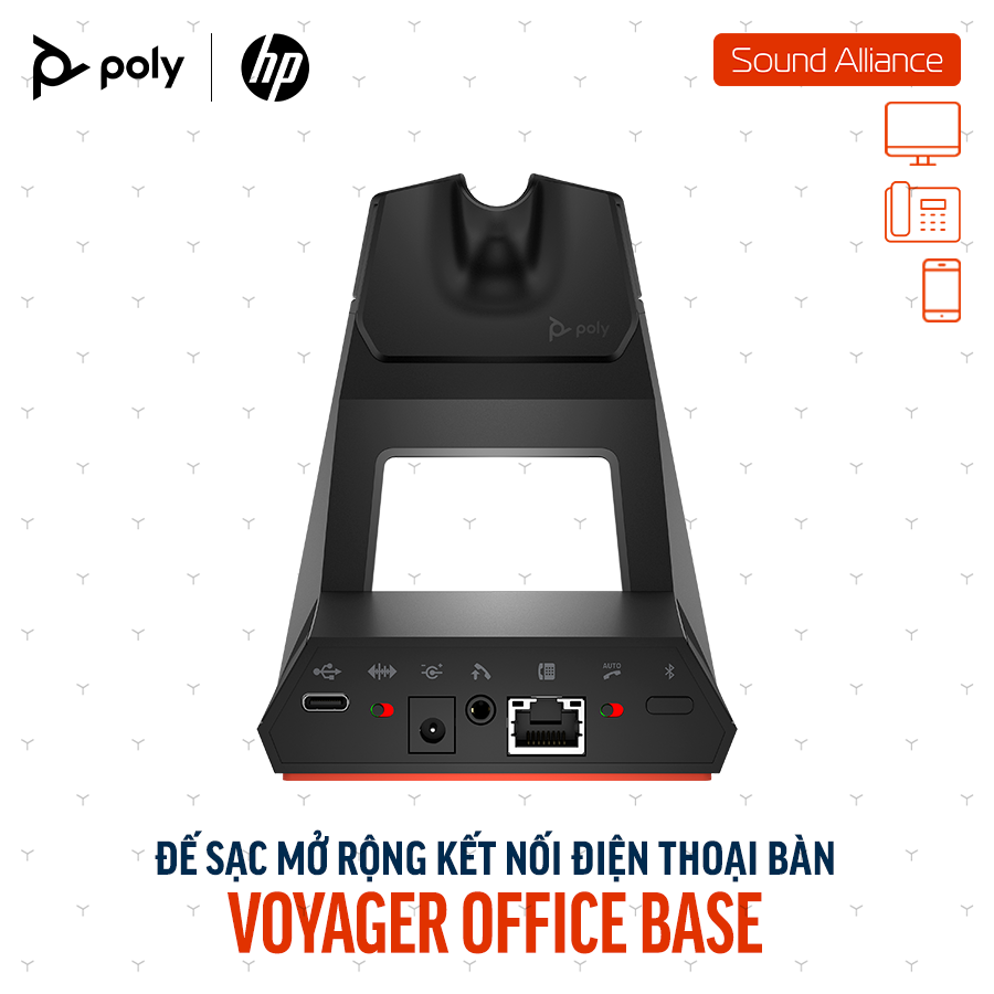  Thiết bị Adapter Bluetooth để bàn Poly Voyager Office Base (AW6U1AA) 