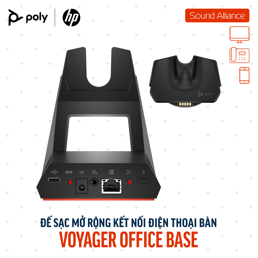  Thiết bị Adapter Bluetooth để bàn Poly Voyager Office Base (AW6U1AA) 