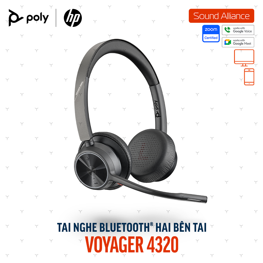  Tai nghe Bluetooth hai bên tai Poly Voyager 4320 UC (76U49AA) 