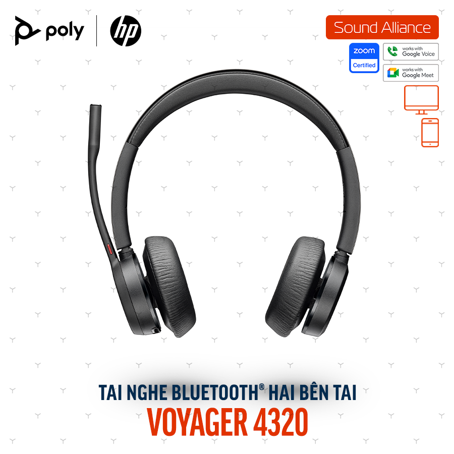  Tai nghe Bluetooth hai bên tai Poly Voyager 4320 UC (77Y99AA) 