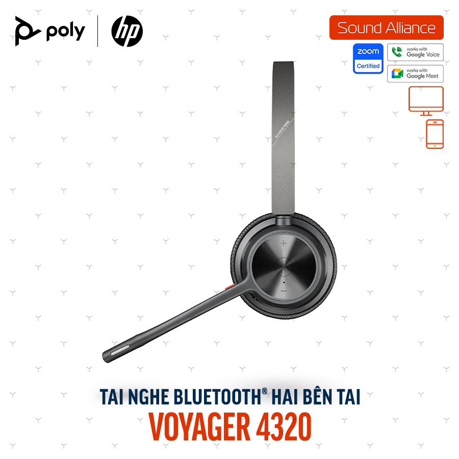  Tai nghe Bluetooth hai bên tai Poly Voyager 4320 UC (77Z31AA) 