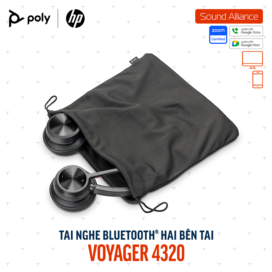  Tai nghe Bluetooth hai bên tai Poly Voyager 4320 UC (77Z31AA) 
