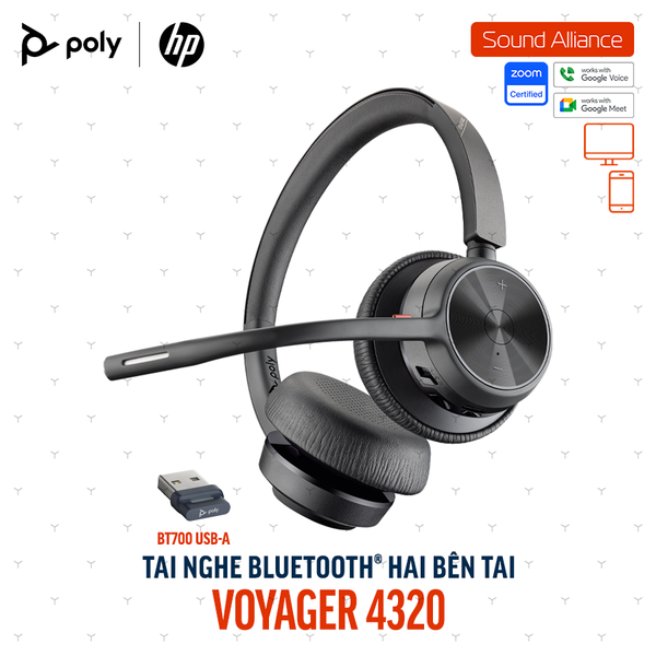  Tai nghe Bluetooth hai bên tai Poly Voyager 4320 UC (76U49AA) 