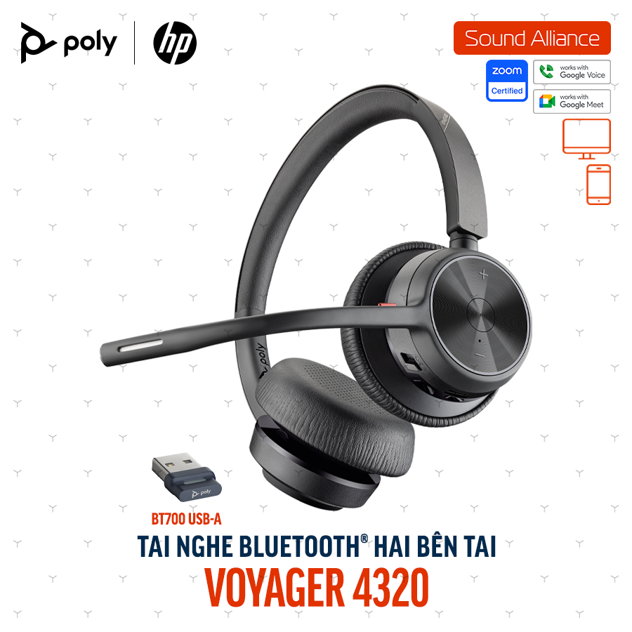  Tai nghe Bluetooth hai bên tai Poly Voyager 4320 UC (76U49AA) 