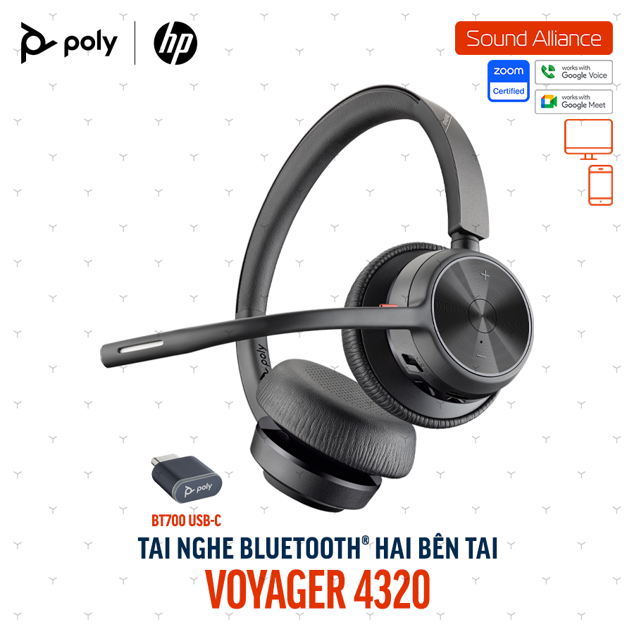  Tai nghe Bluetooth hai bên tai Poly Voyager 4320 UC (76U50AA) 